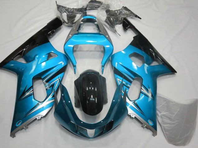 2001-2003 Suzuki GSXR 600 / GSXR 750 Motorcycle Fairings - Light Blue Silver Glossy Black Canada Websites