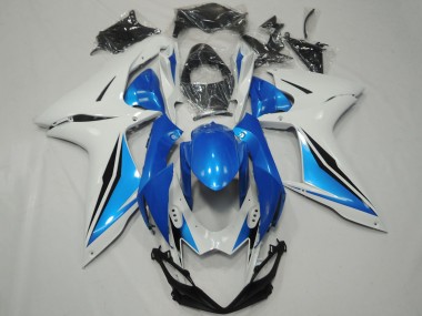 2011-2024 Suzuki GSXR 600 / GSXR 750 Motorcycle Fairings - White Light Blue Glossy Black OEM Style Canada Websites