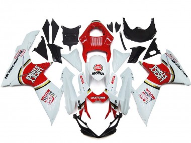 2011-2024 Suzuki GSXR 600 / GSXR 750 Motorcycle Fairings - White Red Motul Lucky Strike Canada Websites