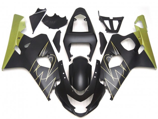 2004-2005 Suzuki GSXR 600 / GSXR 750 Motorcycle Fairings - Matte Black Gold Corona Canada Websites