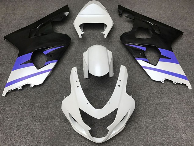 2004-2005 Suzuki GSXR 600 / GSXR 750 Motorcycle Fairings - White Blue Matte Black Canada Websites