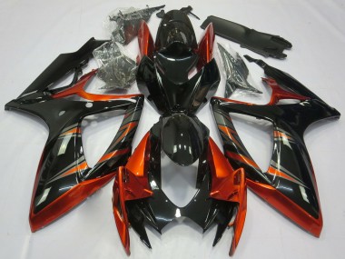 2006-2007 Suzuki GSXR 600 / GSXR 750 Motorcycle Fairings - Orange Glossy Black Canada Websites