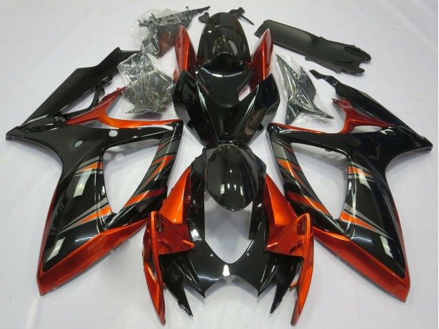 2006-2007 Suzuki GSXR 600 / GSXR 750 Motorcycle Fairings - Orange Glossy Black Canada Websites