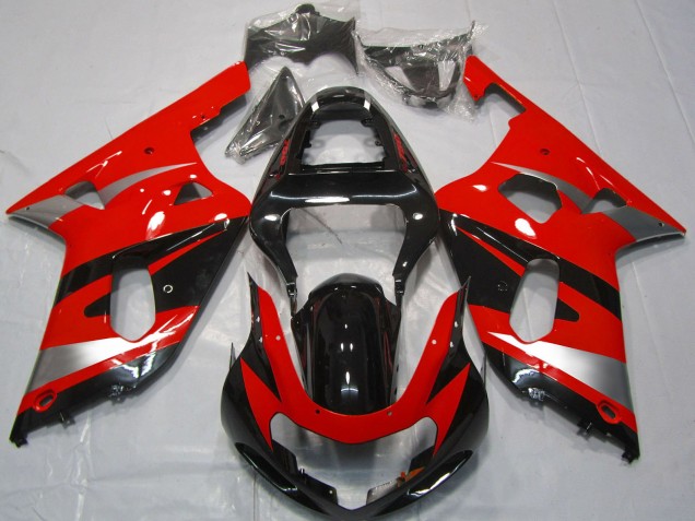 2001-2003 Suzuki GSXR 600 / GSXR 750 Motorcycle Fairings - Red Silver Glossy Black OEM Style Canada Websites