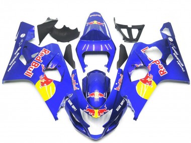 2004-2005 Suzuki GSXR 600 / GSXR 750 Motorcycle Fairings - Blue Yellow Red Bull Style Canada Websites