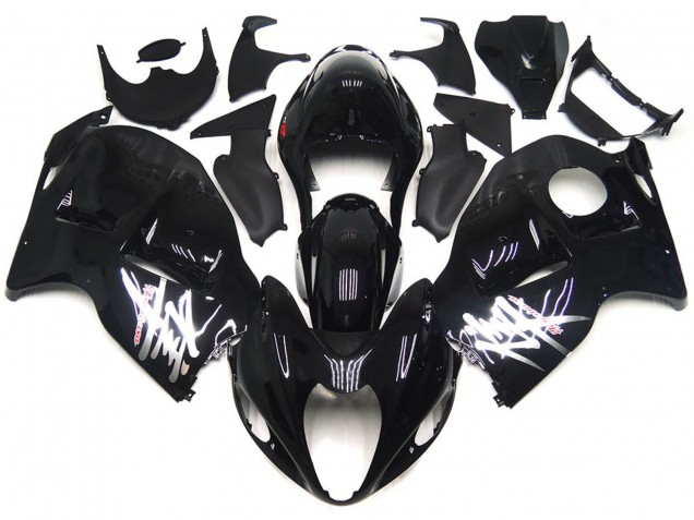 1996-2007 Suzuki GSXR 1300 Motorcycle Fairings - Glossy Black with Silver Decals Canada Websites