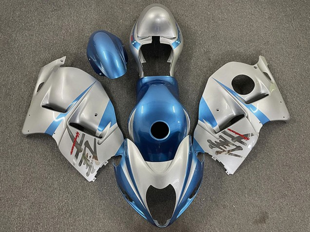 1996-2007 Suzuki GSXR 1300 Motorcycle Fairings - Glossy Light Blue and Silver Canada Websites