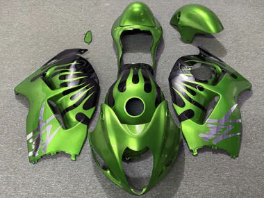 1996-2007 Suzuki GSXR 1300 Motorcycle Fairings - Green Black Flame Canada Websites