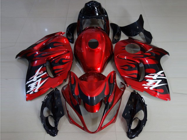 2008-2020 Suzuki GSXR 1300 Motorcycle Fairings - Red Black Flame Canada Websites