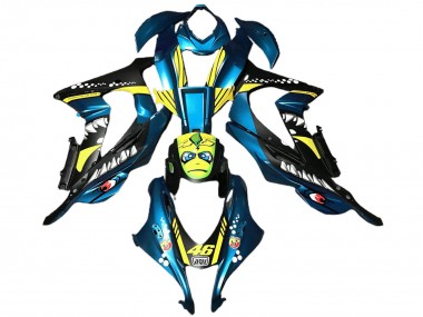 2016-2020 Kawasaki ZX10R Abs Motorcycle Fairings - Light Blue Yellow Shark Canada Websites