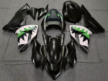 2004-2005 Kawasaki ZX10R Motorcycle Fairings - Matte Black and Green Canada Websites