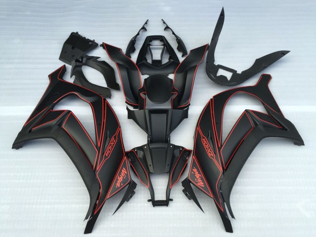 2011-2015 Kawasaki ZX10R Motorcycle Fairings - Matte Black Red Canada Websites