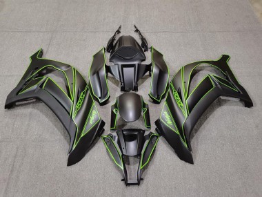 2011-2015 Kawasaki ZX10R Motorcycle Fairings - Matte Black Green Lining Canada Websites