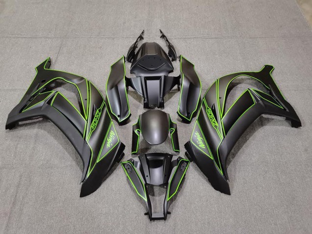 2011-2015 Kawasaki ZX10R Motorcycle Fairings - Matte Black Green Lining Canada Websites