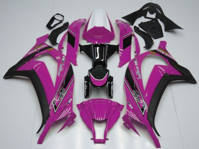 2011-2015 Kawasaki ZX10R Motorcycle Fairings - White Pink Glossy Black OEM Style Canada Websites