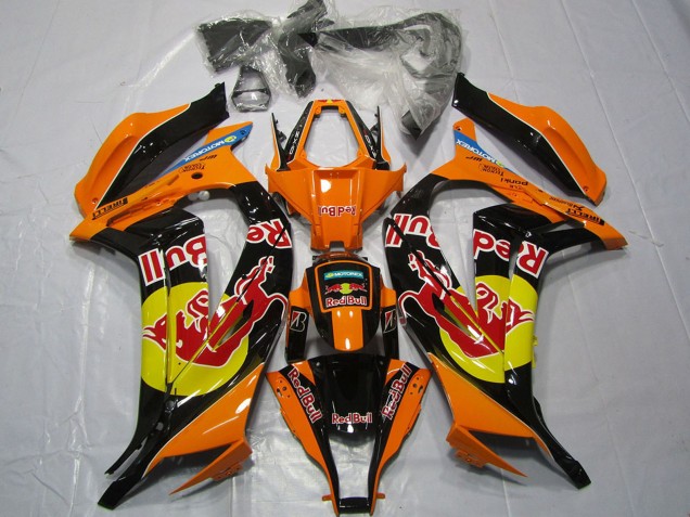 2011-2015 Kawasaki ZX10R Motorcycle Fairings - Orange Yellow Glossy Black Red bull Canada Websites