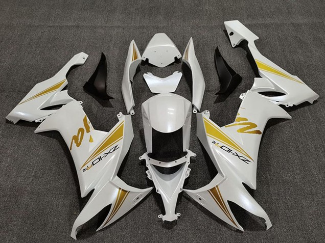 2008-2010 Kawasaki ZX10R Motorcycle Fairings - Pearl White Gold Canada Websites