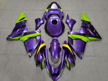 2004-2005 Kawasaki ZX10R Motorcycle Fairings - Purple Green and Yellow Canada Websites
