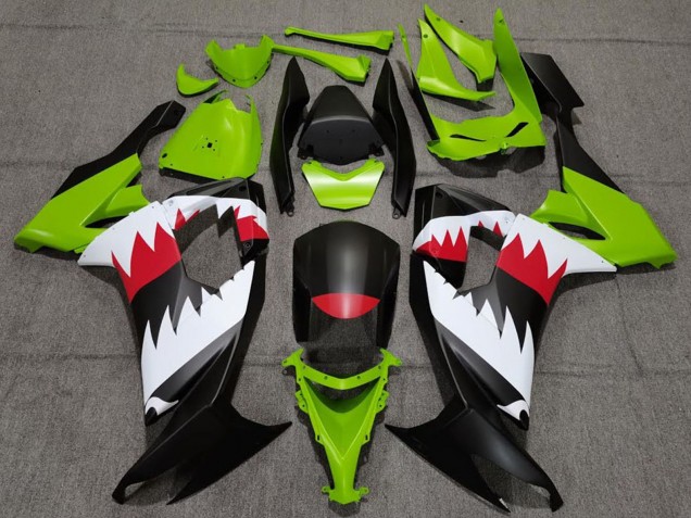 2008-2010 Kawasaki ZX10R Motorcycle Fairings - Green Matte Black Red White Shark Canada Websites