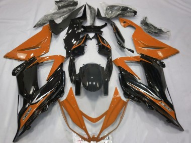 2013-2018 Kawasaki ZX6R Motorcycle Fairings - Orange Glossy Black Canada Websites