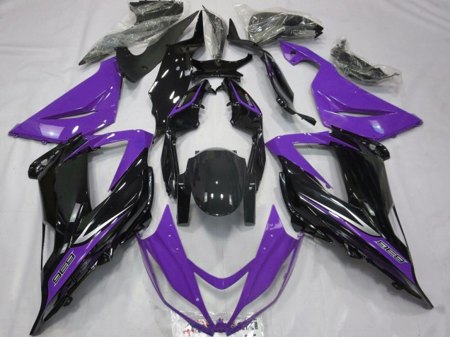 2013-2018 Kawasaki ZX6R Motorcycle Fairings - Purple Glossy Black Canada Websites