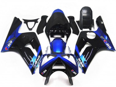2003-2004 Kawasaki ZX6R Motorcycle Fairings - Blue Glossy Black Elf Canada Websites