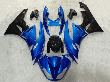 2009-2012 Kawasaki ZX6R Motorcycle Fairing - Blue Glossy Black Canada Websites
