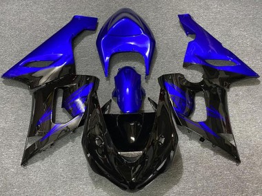 2005-2006 Kawasaki ZX6R Motorcycle Fairings - Blue Glossy Black Canada Websites