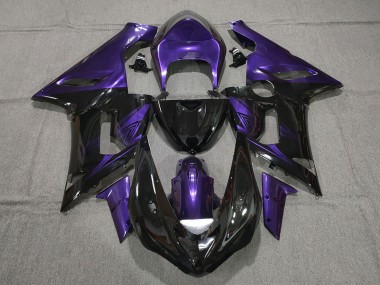 2005-2006 Kawasaki ZX6R Motorcycle Fairings - Purple Glossy Black Canada Websites
