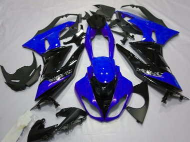 2009-2012 Kawasaki ZX6R Motorcycle Fairings - Blue Glossy Black Canada Websites