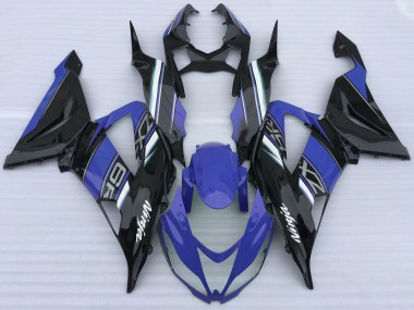 2013-2018 Kawasaki ZX6R Motorcycle Fairings - Blue Black White Canada Websites