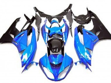 2009-2012 Kawasaki ZX6R Motorcycle Fairing - Blue Glossy Black Matte Black Canada Websites