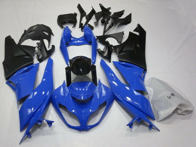 2009-2012 Kawasaki ZX6R Motorcycle Fairings - Blue Glossy Black Matte Black Canada Websites