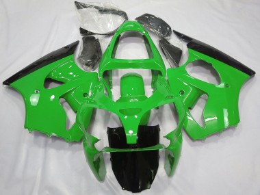 2000-2002 Kawasaki ZX6R Motorcycle Fairings - Green Glossy Black Canada Websites