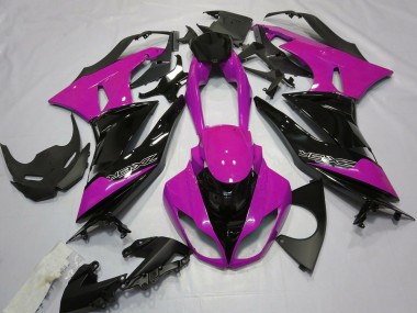 2009-2012 Kawasaki ZX6R Motorcycle Fairings - Pink Glossy Black Canada Websites