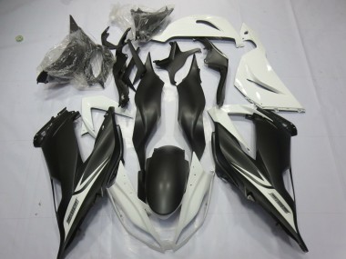 2013-2018 Kawasaki ZX6R Motorcycle Fairings - White Matte Black Canada Websites