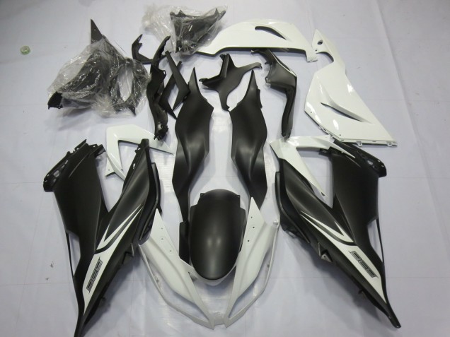 2013-2018 Kawasaki ZX6R Motorcycle Fairings - White Matte Black Canada Websites