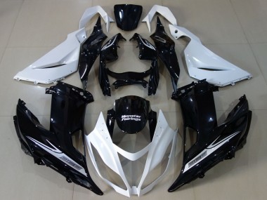 2013-2018 Kawasaki ZX6R Motorcycle Fairing - White Glossy Black Canada Websites