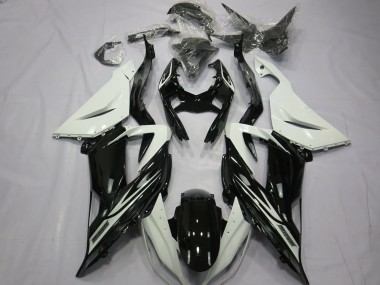 2013-2018 Kawasaki ZX6R Motorcycle Fairings - White Glossy Black Canada Websites
