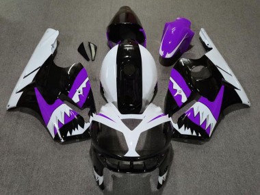 2002-2006 Kawasaki ZX12R Motorcycle Fairings - Purple Black White Shark Canada Websites