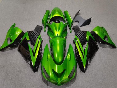 2006-2011 Kawasaki ZX14R Motorcycle Fairings - Green Glossy Black Canada Websites