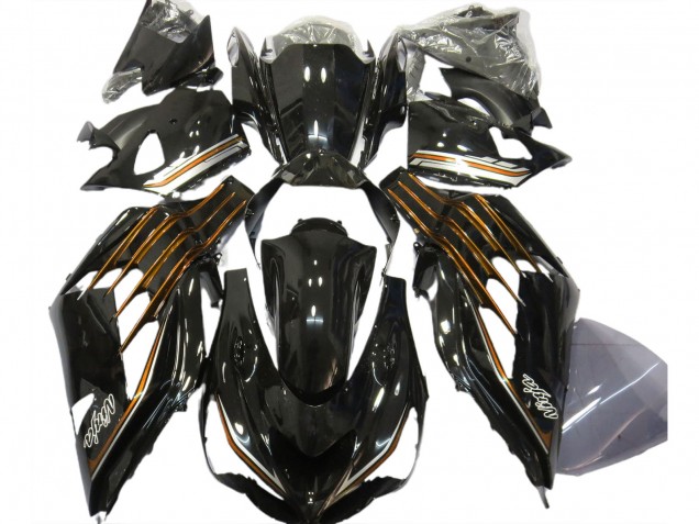 2012-2024 Kawasaki ZX14R ZZR1400 Motorcycle Fairings - Glossy Black Orange Canada Websites