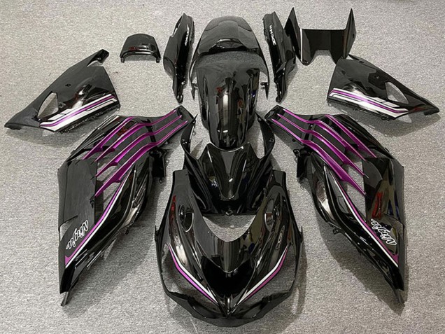 2012-2024 Kawasaki ZX14R Motorcycle Fairings - Glossy Black Purple Canada Websites