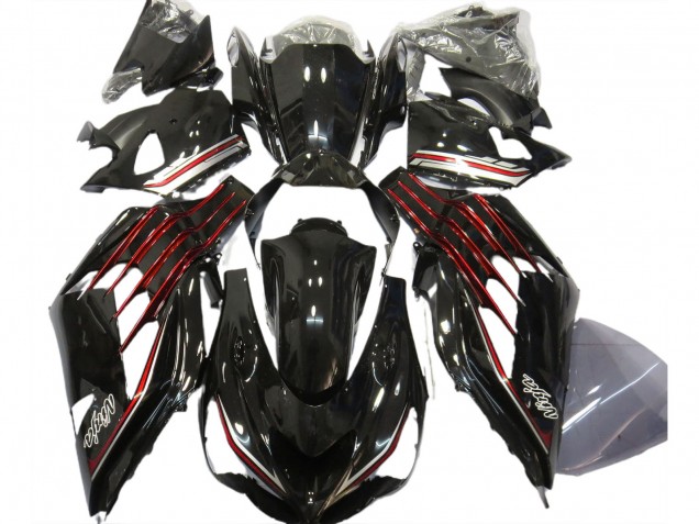 2012-2024 Kawasaki ZX14R ZZR1400 Motorcycle Fairings - Glossy Black Red Canada Websites
