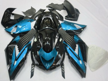 2006-2011 Kawasaki ZX14R Motorcycle Fairings - Light Blue Glossy Black Canada Websites