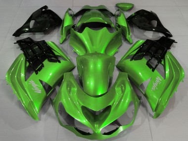 2012-2024 Kawasaki ZX14R Motorcycle Fairings - Liquid Green Black Canada Websites