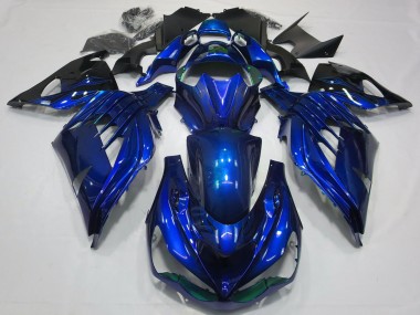 2012-2024 Kawasaki ZX14R Motorcycle Fairings - Blue Glossy Black Canada Websites