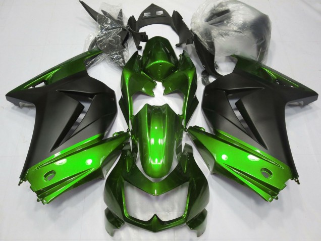 2008-2012 Kawasaki Ninja 250 Motorcycle Fairings - Green Matte Black Canada Websites