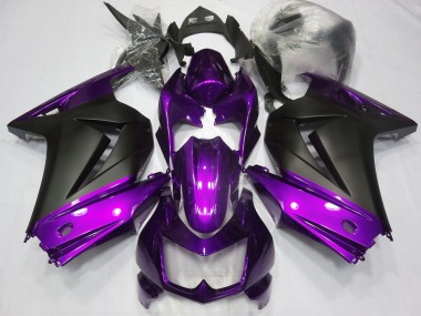 2008-2012 Kawasaki Ninja 250 Motorcycle Fairings - Purple Matte Black Canada Websites