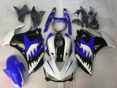 2015-2018 Yamaha R3 Motorcycle Fairings - White Blue Glossy Black Shark Canada Websites